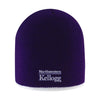 Northwestern I Kellogg Bright Stripe Purple Knit Beanie Hat with White Edge