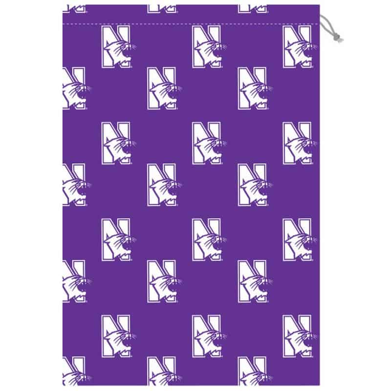 Northwestern University Wildcats Purple Laundry Bag with All Over N-Cat Print