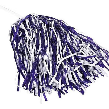 Northwestern University Wildcats Purple/White Pom-Poms With Long Stick Handle