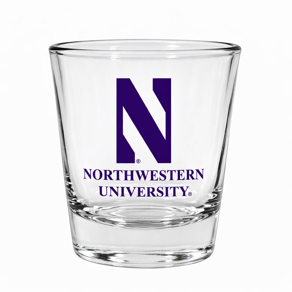 Northwestern University Wildcats 1.5 oz. Clear Collector Shot Glass with N & Northwestern University Design2