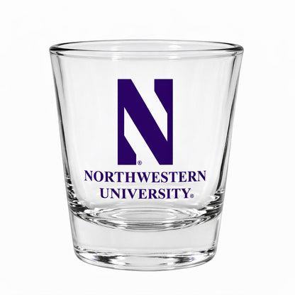 Northwestern University Wildcats 1.5 oz. Clear Collector Shot Glass with N & Northwestern University Design2