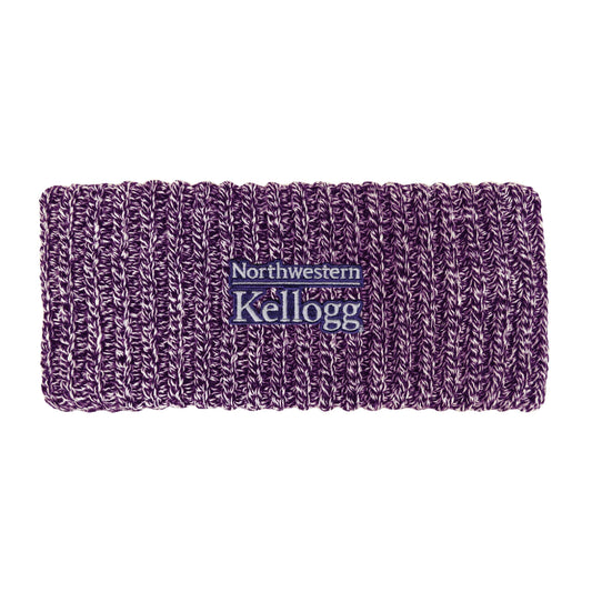 Northwestern I Kellogg Sloane Purple Marled Yarn Ribbed Ear Band
