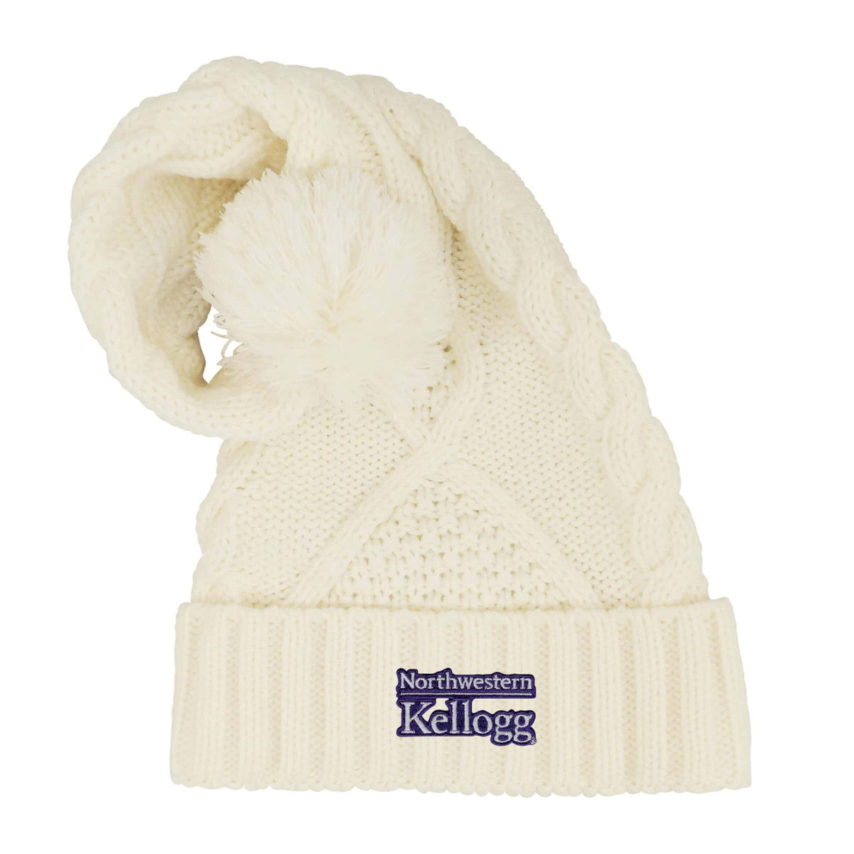 Northwestern I Kellogg Tinsel Cream Knit Holiday Hat
