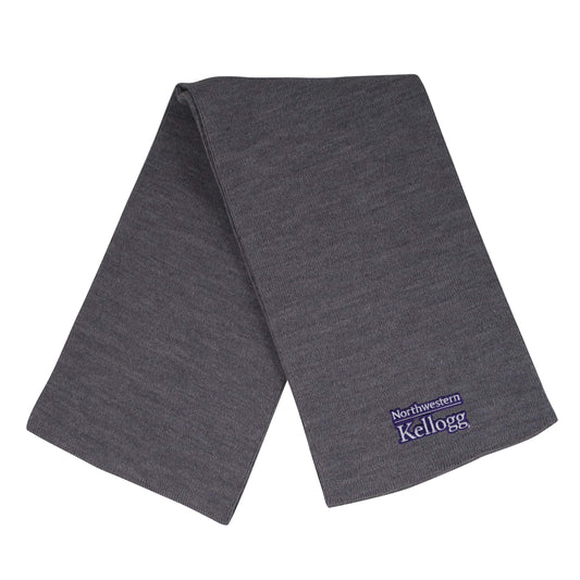 Northwestern I Kellogg Frosty Solid Charcoal Knit Scarf