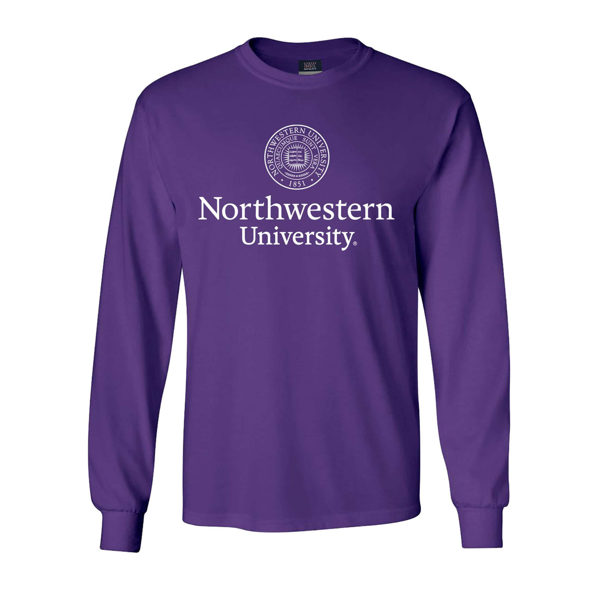 Northwestern University Wildcats Men's MV Purple Classic Long Sleeve Tee with Seal Design