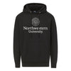 Northwestern University Wildcats Men's MV Fundamental Fleece Black Hooded Sweatshirt with Seal Design