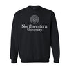 Northwestern University Wildcats Men's MV Fundamental Fleece Black Crewneck Sweatshirt with Seal Design