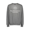 Northwestern University Wildcats Men's MV Fundamental Fleece Graphite Crewneck Sweatshirt with Seal Design in White