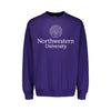 Northwestern University Wildcats Men's MV Fundamental Fleece Purple Crewneck Sweatshirt with Seal Design