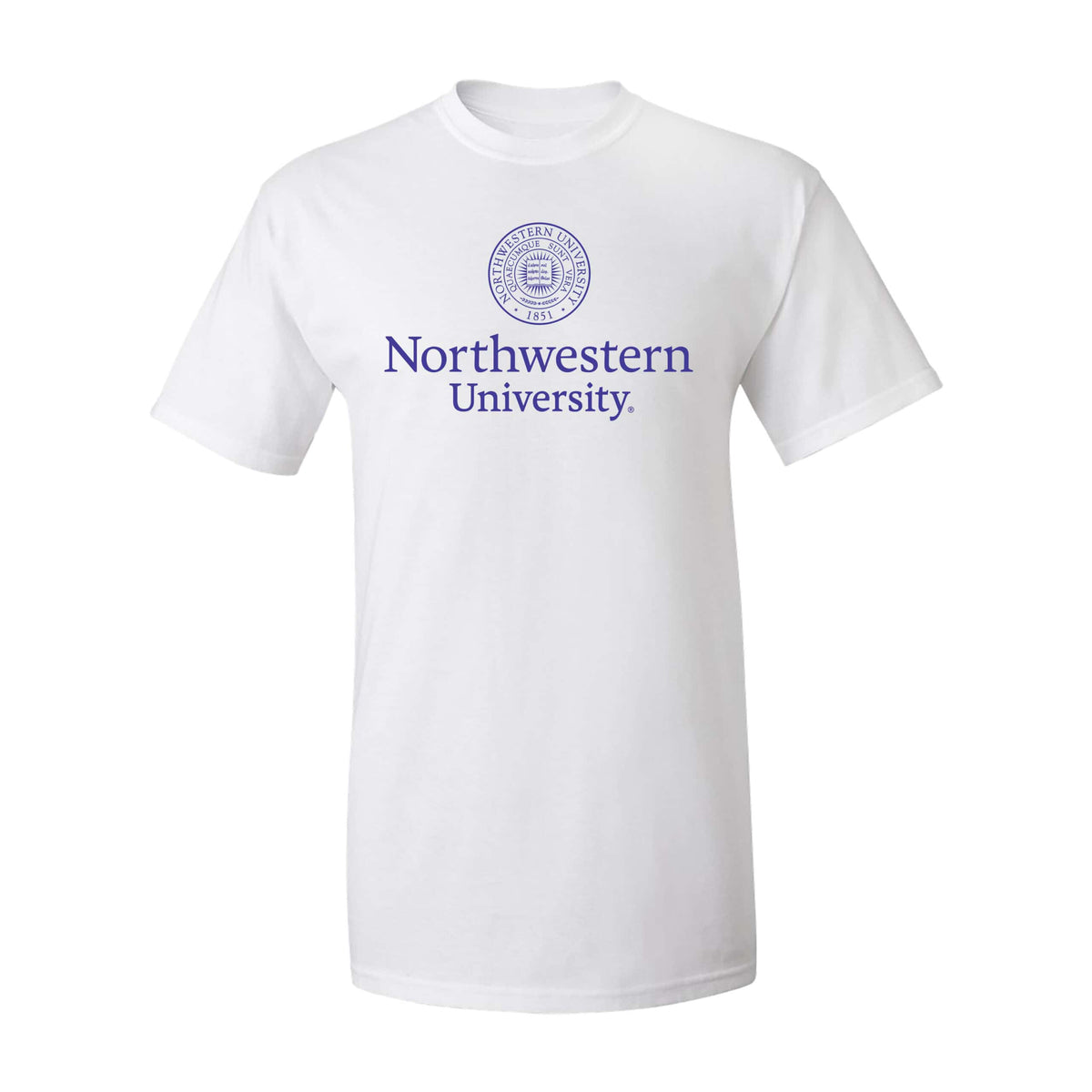 Northwestern University Wildcats Men's MV White Classic Tee with Seal Design