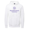 Northwestern University Wildcats Men's MV Fundamental Fleece White Hooded Sweatshirt with Seal Design