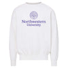 Northwestern University Wildcats Men's MV Fundamental Fleece White Crewneck Sweatshirt with Seal Design