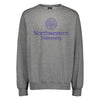 Northwestern University Wildcats Men's MV Fundamental Fleece Graphite Crewneck Sweatshirt with Seal Design in Purple
