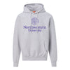 Northwestern University Wildcats Men's MV Super-Heavy Pro-Weave Fleece Heather Grey Hooded Sweatshirt with Seal Design