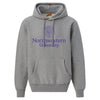 Northwestern University Wildcats Men's MV Super-Heavy Pro-Weave Fleece Graphite Hooded Sweatshirt with Seal Design in Purple