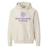 Northwestern University Wildcats Men's MV Super-Heavy Pro-Weave Fleece Oatmeal Heather Hooded Sweatshirt with Seal Design