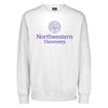 Northwestern University Wildcats Men's MV Pro-Weave Super-Heavy White Crewneck Sweatshirt with Seal Design