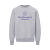 Northwestern University Wildcats Men's MV Pro-Weave Super-Heavy Heather Grey Crewneck Sweatshirt with Seal Design