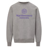 Northwestern University Wildcats Men's MV Pro-Weave Super-Heavy Graphite Crewneck Sweatshirt with Seal Design in Purple