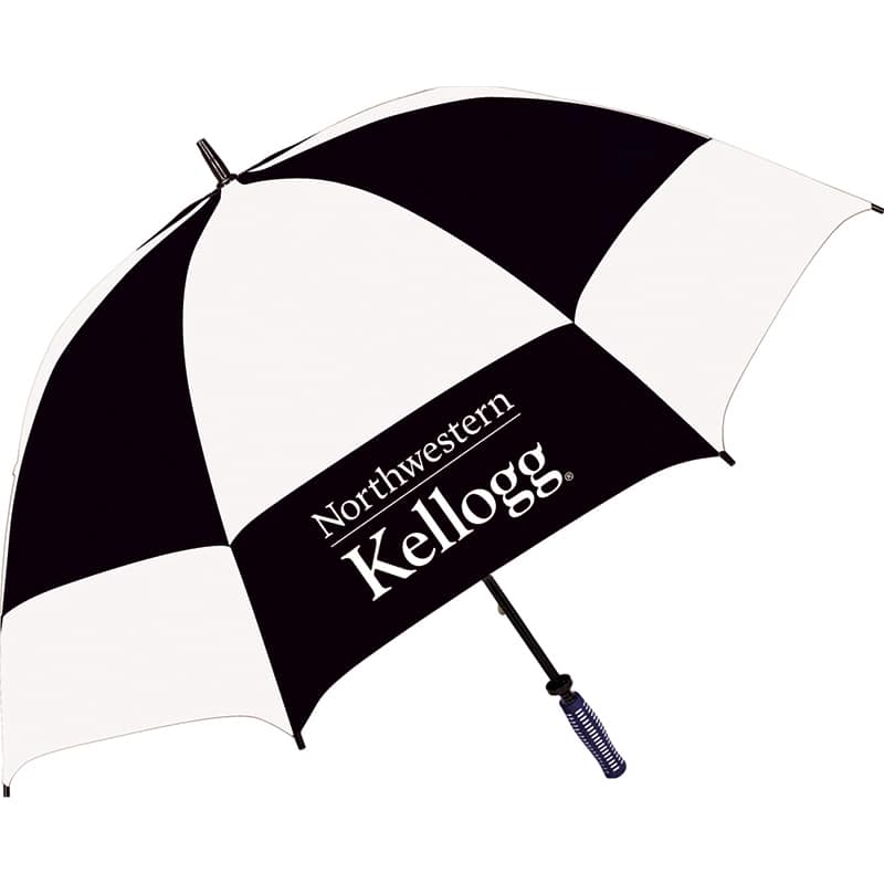 Northwestern I Kellogg 68" Supersized Checkerboard Vented Golf Umbrella