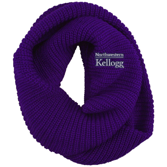 Northwestern I Kellogg Piper Purple Ribbed Knit Infinity Scarf
