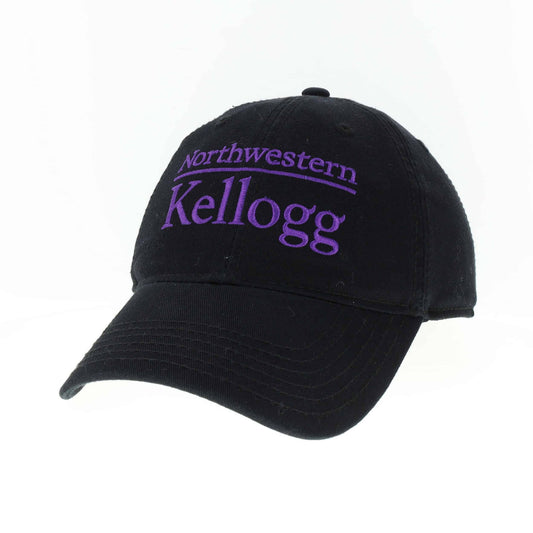 Northwestern Wildcats Legacy Unconstructed Adjustable Black Hat with Purple Kellogg Design-2