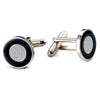 Northwestern University Wildcats Silver Medallion Polished Silvertone Cufflinks with Black Enamel