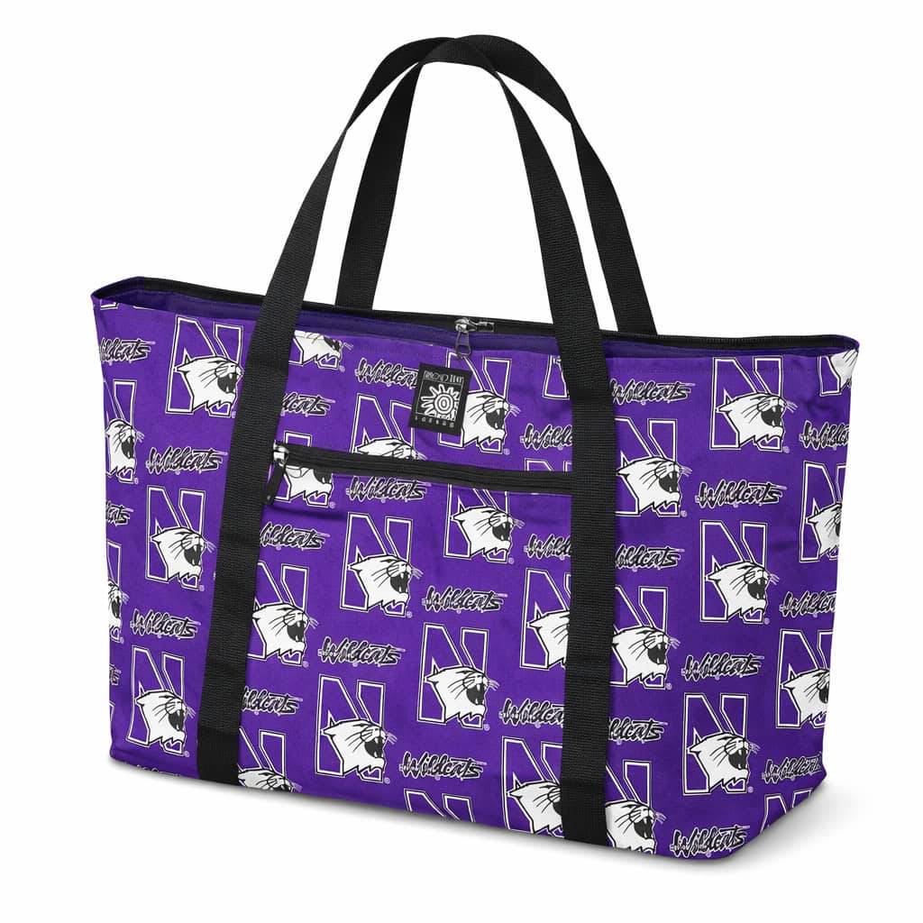 Northwestern University Wildcats Purple all Over Design Jumbo Tote Bag 22"WX13"HX5"D