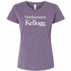 Northwestern I Kellogg Women's MV LAT Fine Jersey Wisteria Blackout Tee Shirt