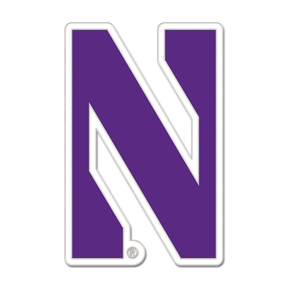 Northwestern Wildcats Silver Tone Purple Collectors Enamel Pin with Stylized N Design