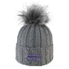 Northwestern I Kellogg Alps Light Heather Knit Cuff Hat with Flux Fur Pom