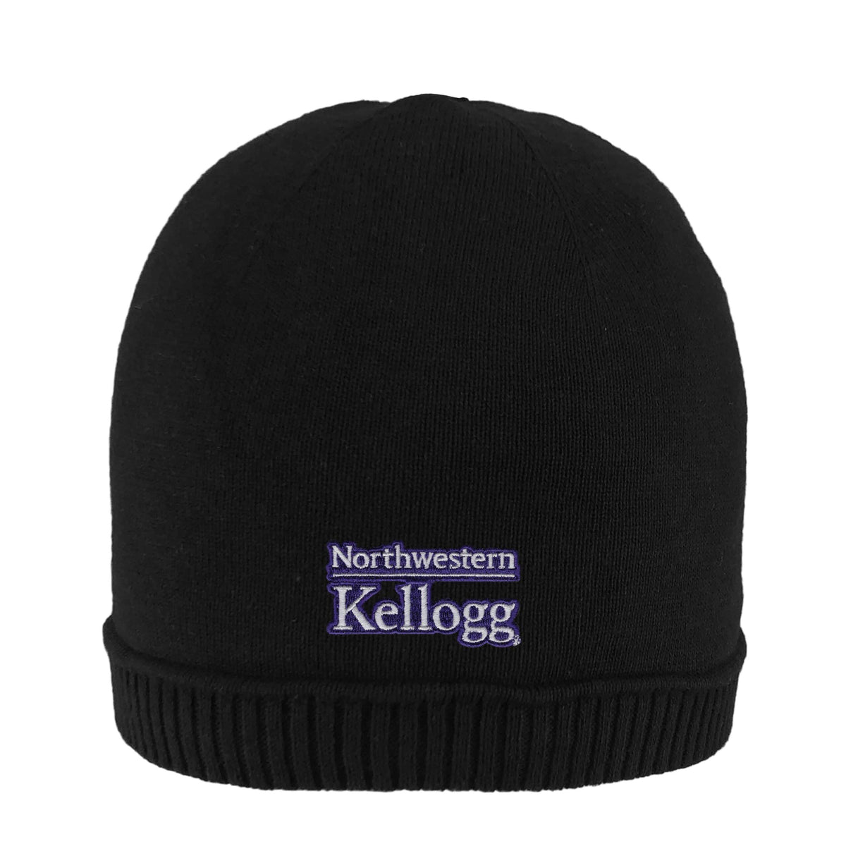 Northwestern I Kellogg Zeus Black Cotton Beanie Hat