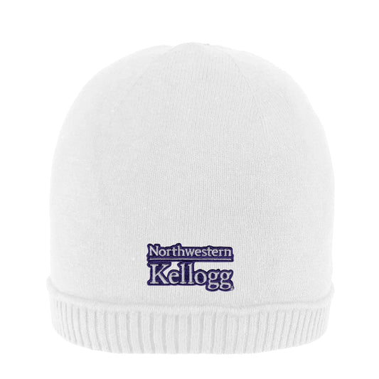 Northwestern I Kellogg Zeus White Cotton Beanie Hat
