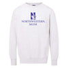 Northwestern University Wildcats Men's MV Fundamental Fleece Marble Heather Crewneck Sweatshirt with Northwestern Mom & N-Cat Design