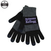 Northwestern I Kellogg Trixie iText Black/Charcoal Rugby Striped Smart Touch Knit Texting Gloves
