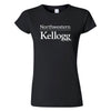 Northwestern I Kellogg Women's MV Softstyle Black Tee Shirt