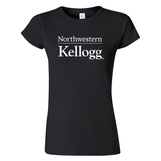 Northwestern I Kellogg Women's MV Softstyle Black Tee Shirt