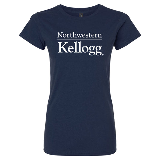 Northwestern I Kellogg Women's MV Softstyle Navy Tee Shirt