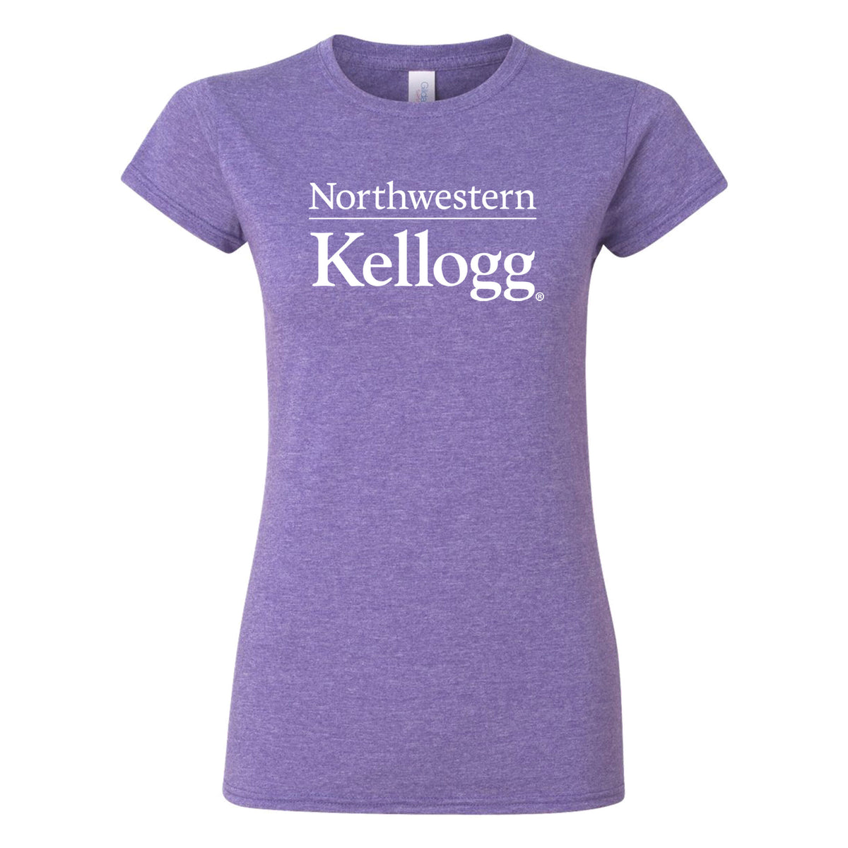 Northwestern I Kellogg Women's MV Softstyle Heather Purple Tee Shirt