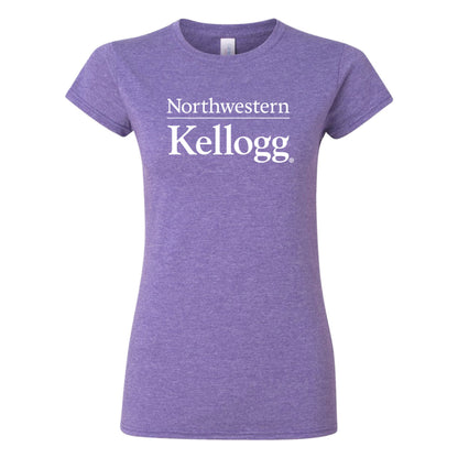 Northwestern I Kellogg Women's MV Softstyle Heather Purple Tee Shirt
