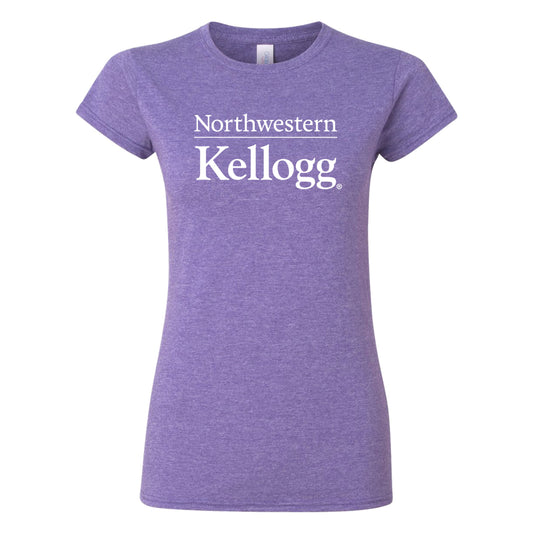 Northwestern I Kellogg Women's MV Softstyle Heather Purple Tee Shirt