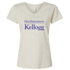 Northwestern I Kellogg Women's MV LAT Fine Jersey Natural Heather V-Neck Tee Shirt
