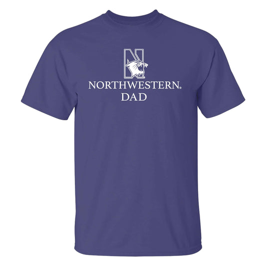 Northwestern University Wildcats Men's MV Purple Classic Tee with Northwestern Dad & N-Cat Design