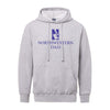 Northwestern University Wildcats Men's MV Fundamental Fleece Heather Grey Hooded Sweatshirt with Northwestern Dad & N-Cat Design