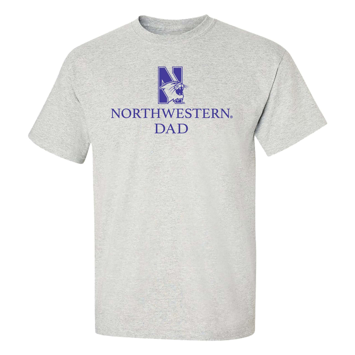 Northwestern University Wildcats Men's MV Marble Heather Classic Tee with Northwestern Dad & N-Cat Design