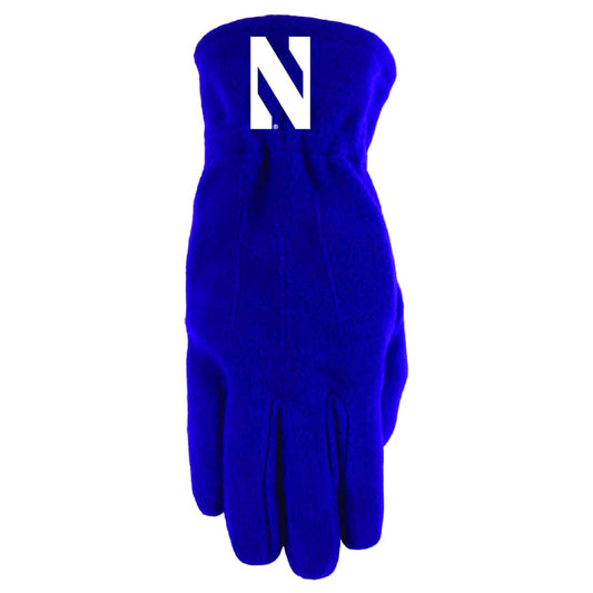 Northwestern University Wildcats Purple Polar Fleece Gloves With Stylized N Design