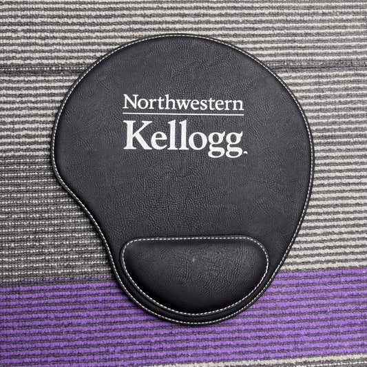 Northwestern I Kellogg Laser Engraved Black Velour Mousepad2