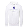 Northwestern University Wildcats Men's MV Fundamental Fleece White Hooded Sweatshirt with Northwestern Alumni & N-Cat Design