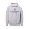Northwestern University Wildcats Men's MV Fundamental Fleece Heather Grey Hooded Sweatshirt with Northwestern Alumni & N-Cat Design