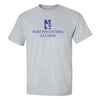 Northwestern University Wildcats Men's MV Heather Grey Classic Tee with Northwestern Alumni & N-Cat Design